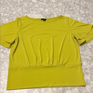 Ann Taylor Chartreuse Short Sleeve Top